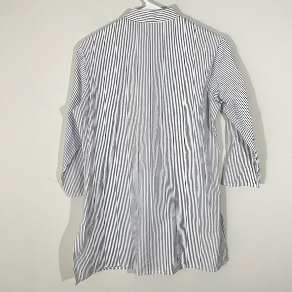 Kemble Palm Beach Button Up Tunic Kurta Womens Size Small Black White Striped - Picture 5 of 5